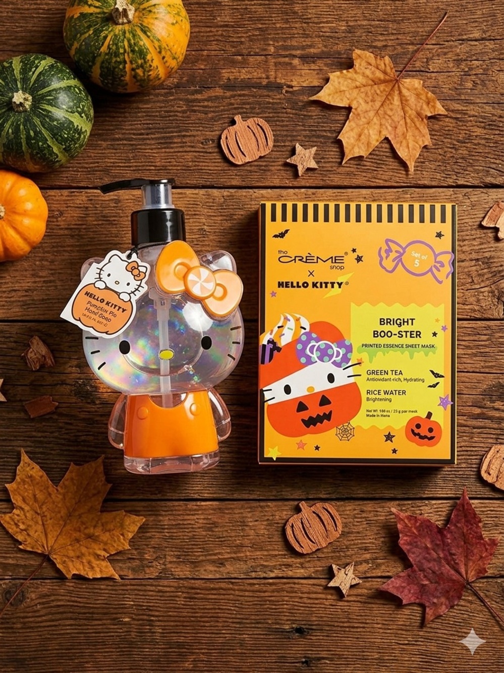 Hello Kitty Bright Boo-ster Orange Hydrating Mask Set and Hand soap